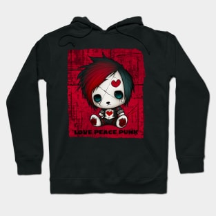 Love, Peace, Punk Chibi Hoodie